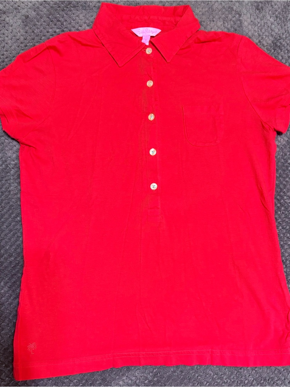Lilly Pulitzer Bright Red Short-Sleeve Polo